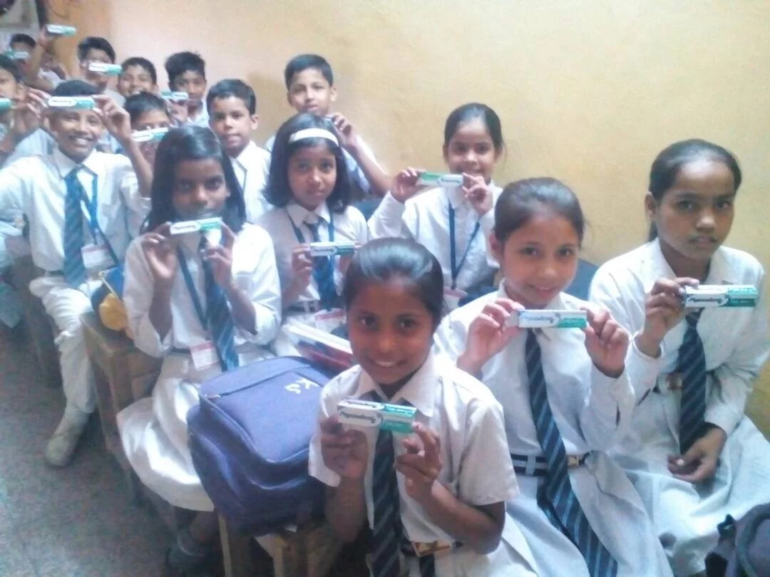 Children at AP Public School, Uttar Pradesh go through medical check-up