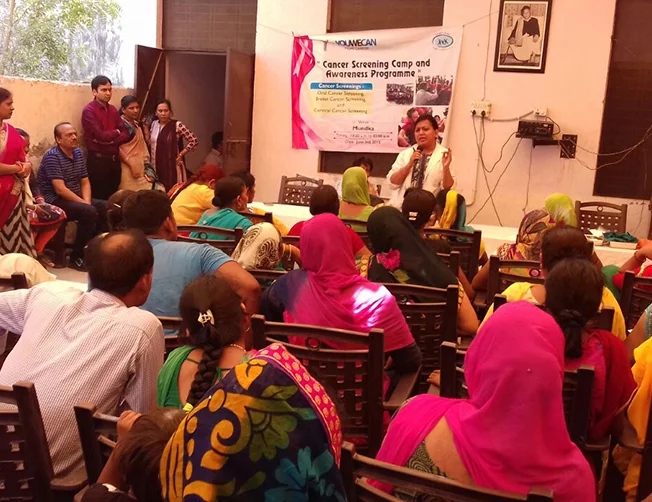 Clinical Breast Examination and Awareness Talk on Tobacco Cessation in Mundka, Delhi